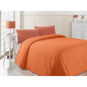Oranžová ľahká prikrývka cez posteľ Oranj, 200 x 230 cm