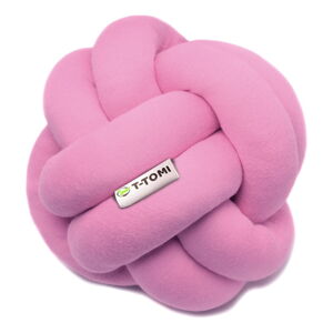 Ružová bavlnená pletená lopta T-TOMI, ø 20 cm