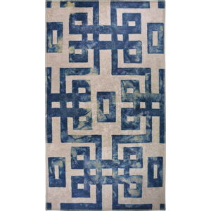 Modrý/béžový koberec behúň 200x80 cm - Vitaus