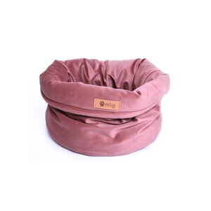 Ružový zamatový pelech ø 40 cm Basket Royal - Petsy