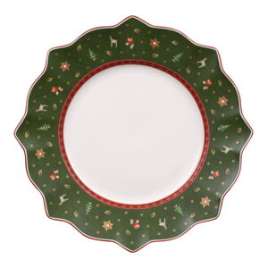 Zelený porcelánový tanier s vianočným motívom Villeroy & Boch, ø 28 cm
