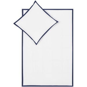 Bielo-modré obliečky na jednolôžko z bavlneného perkálu Westwing Collection Joanna, 135 x 200 cm