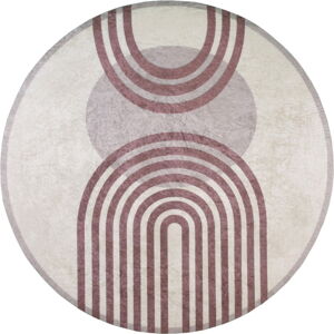 Fialový/sivý okrúhly koberec ø 100 cm - Vitaus