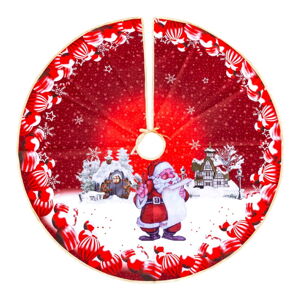 Červený okrúhly koberec pod vianočný stromček Unimasa, ø 100 cm