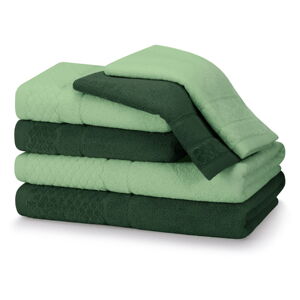 Zelené froté bavlnené uteráky a osušky v súprave 6 ks Rubrum – AmeliaHome
