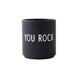 Čierny porcelánový hrnček Design Letters Favourite You Rock