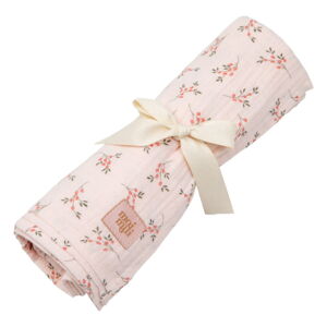 Ružová mušelínová detská deka 100x100 cm Tiny Flowers - Moi Mili