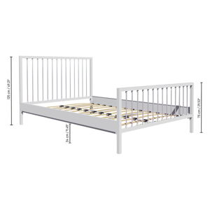 Biela kovová dvojlôžková posteľ s roštom 140x200 cm Breeze – Kalune Design