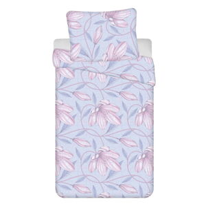 Svetlomodré/ružové krepové obliečky na jednolôžko/predĺžené 140x220 cm Orona – Jerry Fabrics