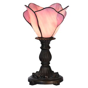 Stolová lampa 5LL-6099 v ružovej, štýl Tiffany