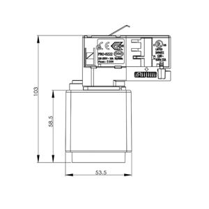 D Line zásuvkový adaptér 3-fázová koľajnica biela