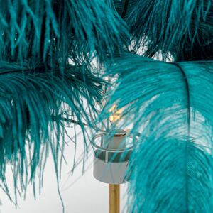 KARE Feather Palm stolová lampa s perím, zelená