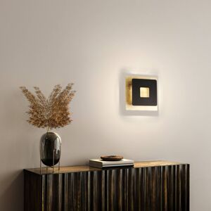 LED svetlo Hennes, 18x18 cm, lístkové zlato/čierna
