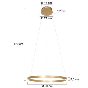 LED závesné svietidlo Ringlux, Ø 60 cm 2-pl. zlatá