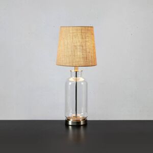 Stolová lampa Costero, priehľadná/prírodná, 61,5cm