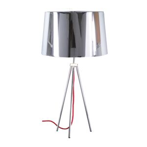 Aluminor Tropic stolová lampa chróm, kábel červená