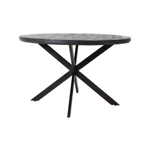 Čierny okrúhly jedálenský stôl s doskou z akácie ø 120 cm Yellov – Light & Living