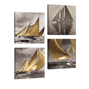 Dekoratívny viacdielny obraz Boats, 33 × 33 cm