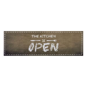 Hnedý behúň Zala Living The Kitchen is Open, 50 x 150 cm