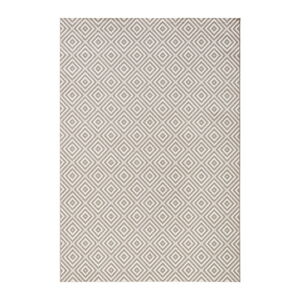 Sivý vonkajší koberec NORTHRUGS Karo, 140 × 200 cm