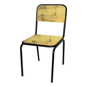 Žltá jedálenská stolička z jedlového dreva Industrial – Antic Line