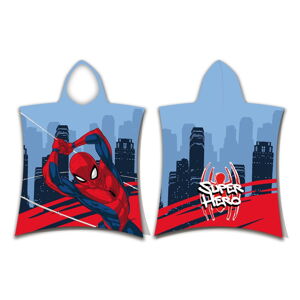 Červené/modré froté detské pončo Spider-Man – Jerry Fabrics