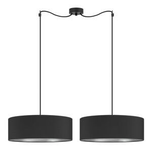 Čierne dvojramenné závesné svietidlo s detailom v striebornej farbe Bulb Attack Tres XL, ⌀ 45 cm