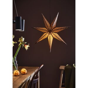 Hnedá vianočná závesná svetelná dekorácia Markslöjd Glitter, dĺžka 75 cm
