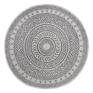 Sivo-béžový vonkajší koberec NORTHRUGS Etno, ø 160 cm