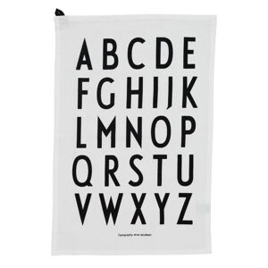 Biela bavlnená utierka Design Letters Alphabet, 40 x 60 cm