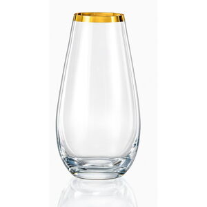 Sklenená váza Crystalex Golden Celebration, výška 24,5 cm