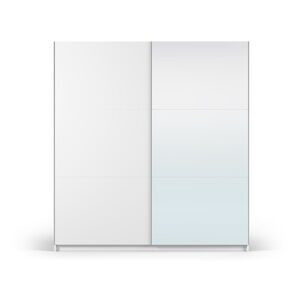 Biela šatníková skriňa so zrkadlom a s posuvnými dverami 200x215 cm Lisburn - Cosmopolitan Design