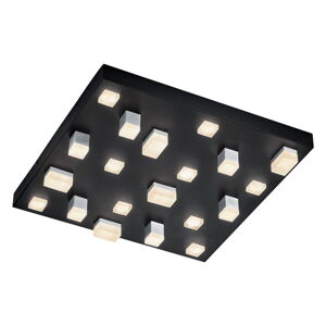 Čierne LED stropné svietidlo s kovovým tienidlom 45x45 cm Civeto – CINQUE