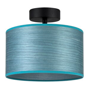 Modré stropné svietidlo z prírodnej dyhy Bulb Attack Ocho S, ⌀ 25 cm