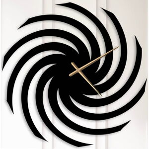 Čierne kovové nástenné hodiny Kate Louise Wave