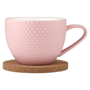 Ružový porcelánový hrnček s tanierikom 350 ml Abode – Ladelle