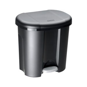 Čierny pedálový odpadkový kôš z recyklovaného plastu 20 l Duo - Rotho