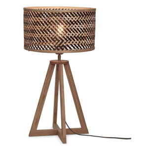 Stolová lampa s bambusovým tienidlom v čierno-prírodnej farbe (výška 53 cm) Java – Good&Mojo