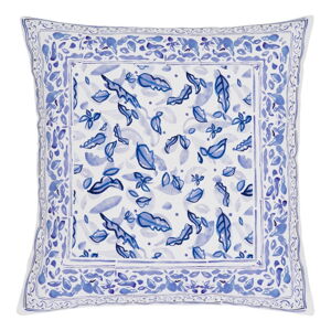 Modro-béžová bavlnená dekoratívna obliečka na vankúš Westwing Collection Andrea, 45 x 45 cm