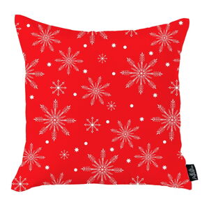 Červená vianočná obliečka na vankúš Mike & Co. NEW YORK Honey Christmas Snowflakes, 45 x 45 cm