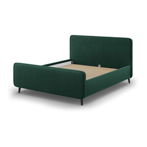 Zelená čalúnená dvojlôžková posteľ s roštom 160x200 cm Kaia - Micadoni Home