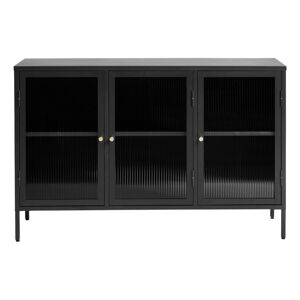 Čierna kovová vitrína 132x85 cm Bronco - Unique Furniture