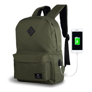 Tmavozelený batoh s USB portom My Valice SPECTA Smart Bag
