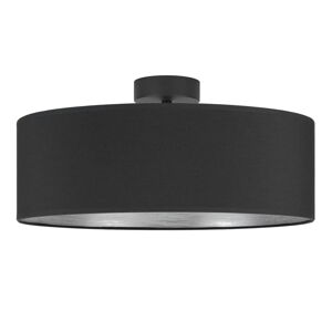 Čierne stropné svietidlo s detailom v striebornej farbe Sotto Luce Tres XL, ⌀ 45 cm