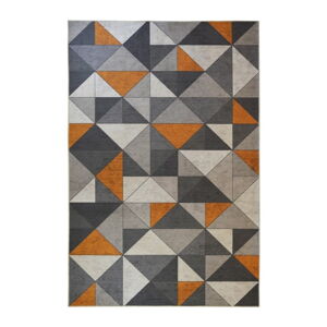Sivo-oranžový koberec Floorita Shapes, 120 x 180 cm