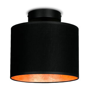 Čierne stropné svietidlo s detailom v medenej farbe Sotto Luce Mika XS CP, ⌀ 20 cm