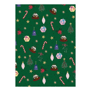 5 hárkov zeleného baliaceho papiera eleanor stuart Christmas Fun, 50 x 70 cm