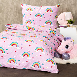 4Home Detské bavlnené obliečky Rainbow, 140 x 200 cm, 70 x 90 cm