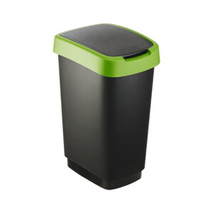 Zeleno-čierny odpadkový kôš z recyklovaného plastu 25 l Twist - Rotho