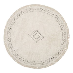 Béžový ručne tkaný bavlnený koberec Westwing Collection Fionn, ø 150 cm